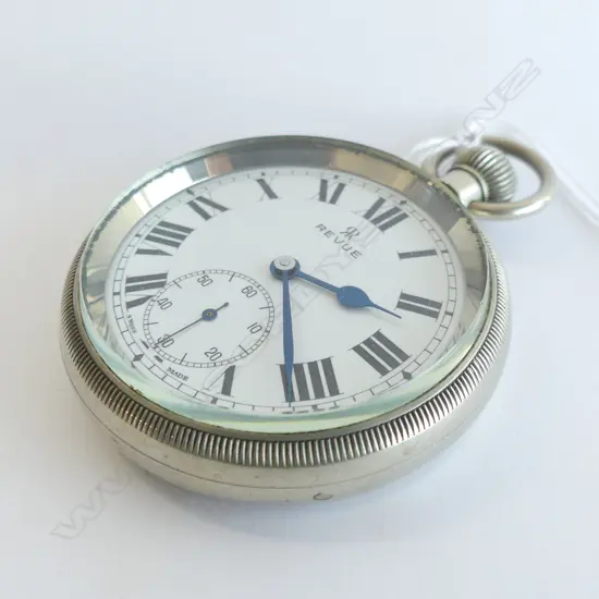 c1940's 'REVIEW' OPEN FACE POCKET WATCH AS NEW running