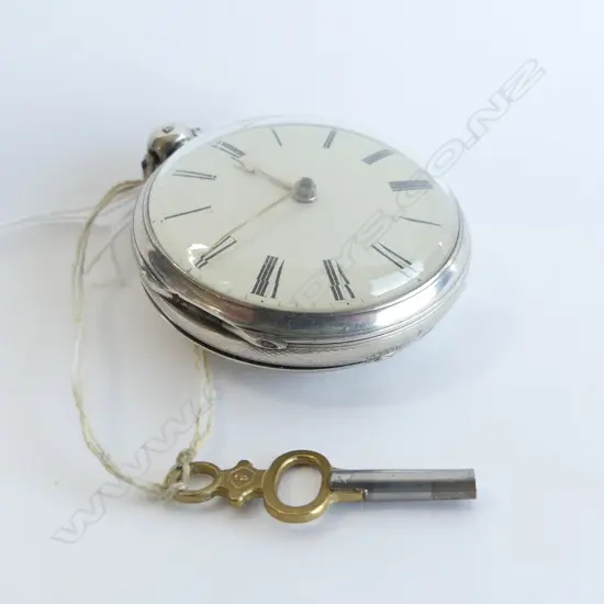 EARLY 1800'S SILVER GENTS O/FACE POCKET WATCH running