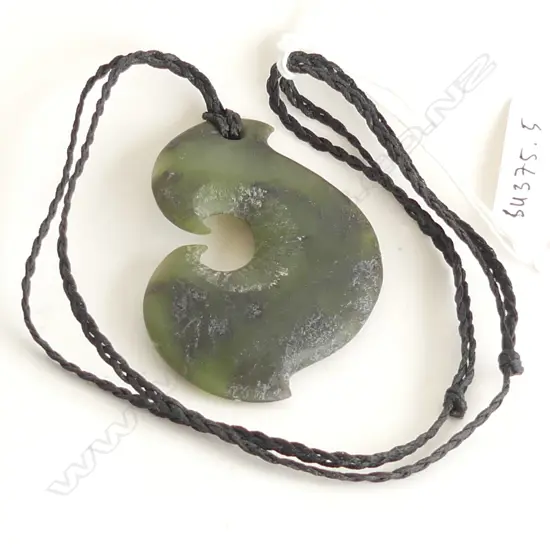 POUNAMU HEI MATAU on CORD.  H.65mm