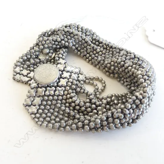 SILVER TONE WIDE MESH BRACELET 