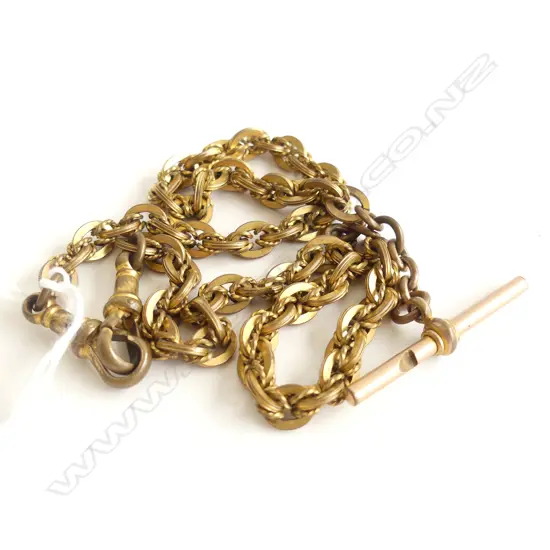 C1900 ALBERT/FOB CHAIN GOLD PLATE PRINCE OF WALES LINKS L.360mm