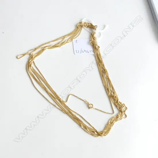 7 BOX CHAIN ROLLED GOLD NECKLACES BY SPIDEL L.450mm GERMANY