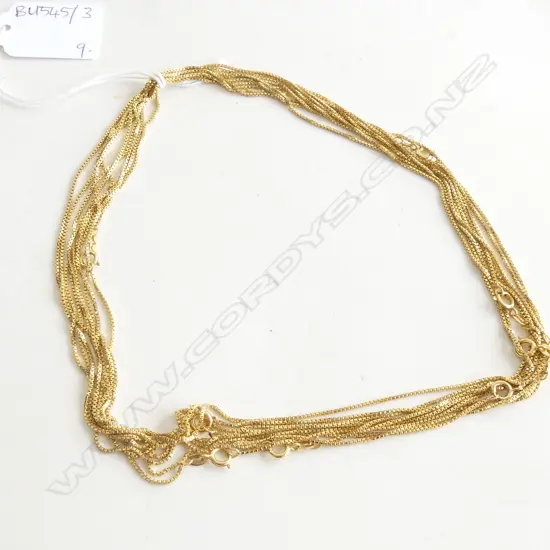 9 ASST. ROLLED GOLD NECKLACES BY SPIDEL GERMANY