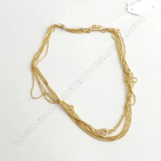 6 ASST. ROLLED GOLD NECKLACES BY SPIDEL GERMANY