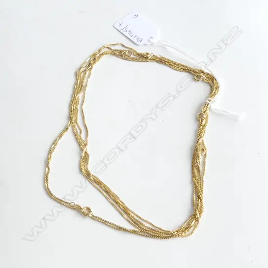 6 ASST. ROLLED GOLD NECKLACES BY SPIDEL GERMANY