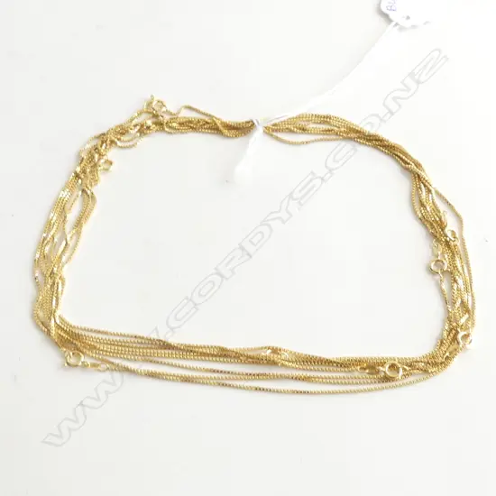 8 BOX CHAIN ROLLED GOLD NECKLACES BY SPIDEL L.450mm GERMANY