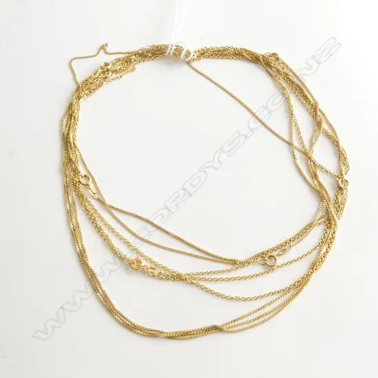 8 ASST. ROLLED GOLD NECKLACES BY SPIDEL GERMANY