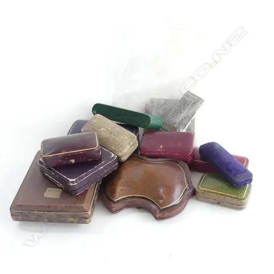 BAG OF ANTIQUE JEWELLERY BOXES some quality examples. about 12