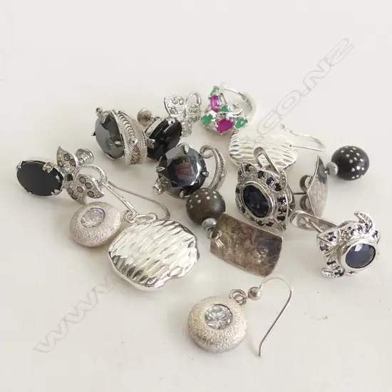 7 PRS STG EARRINGS 45 GRAMS