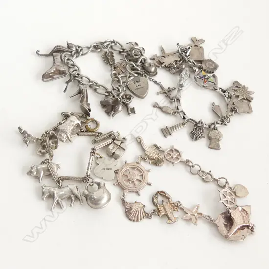 4 STG CHARM BRACELETS 81 GRAMS