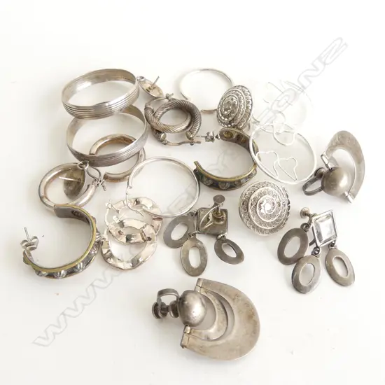 10 PRS STG HOOP EARRINGS 60 GRAMS