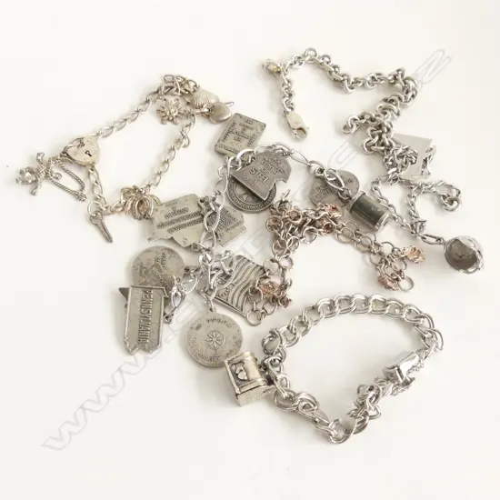 6 STG CHARM BRACELETS 99 GRAMS