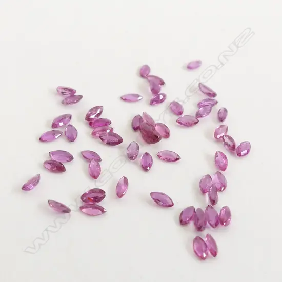 BAG 5CT MARQUISE SHAPE FACETED RUBIES - ALL SAME SIZE 