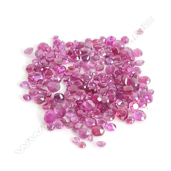 BAG ROUND, FACETED 10CT RUBIES  1-3MM