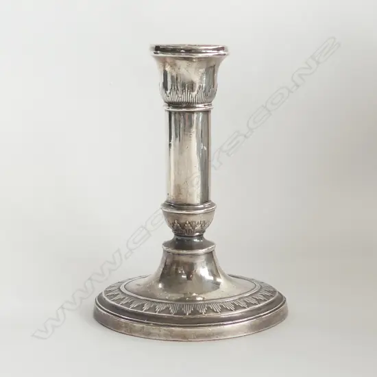 SINGLE SILVER ON COPPER CANDLE STICK H 170 MM