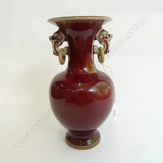 CHINESE OX BLOOD VASE H. 215MM