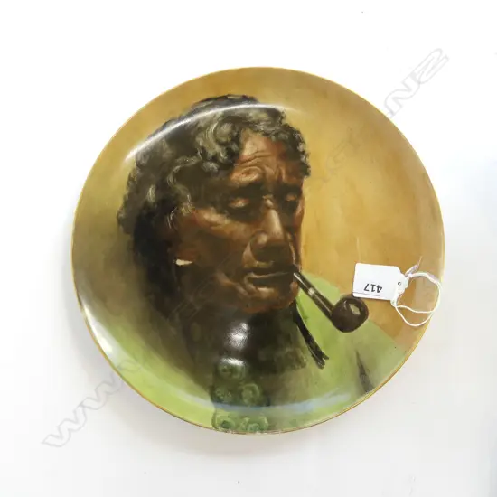 HAND PAINTED MAORI PLATE OF PARAU TE KAKAKURA AFTER PAINTING BY GOLDIE. SIGNED BY ARTIST, R BOWLER 1981 DIA 260MM