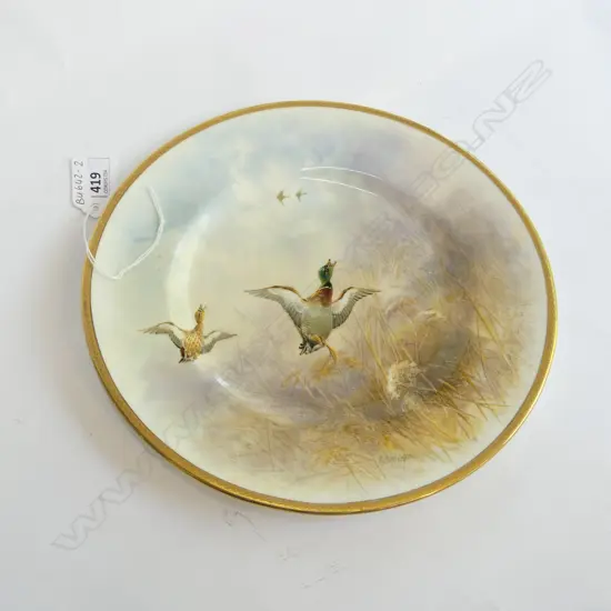 ROYAL DOULTON MALLARD BIRD PLATE FOR TIFFANY NY.  SIGNED J.BIRBECK DIA 240MM