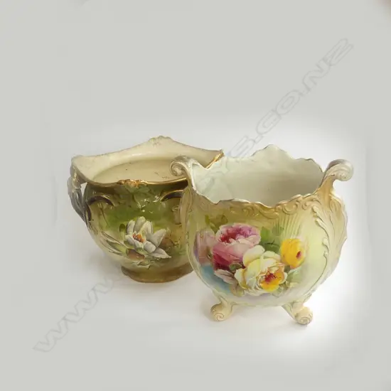 2 VINTAGE JARDINIERES 