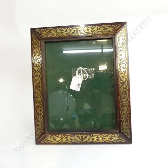 EDWARDIAN ROSEWOOD PHOTO FRAME w. BRASS INLAY 285x230mm