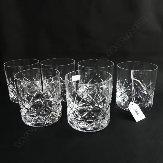 6 ROYAL DOULTON CRYSTAL WHISKY TUMBLERS H. 85MM