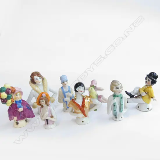 7 HALF DOLLS + CHARLIE CHAPLIN 