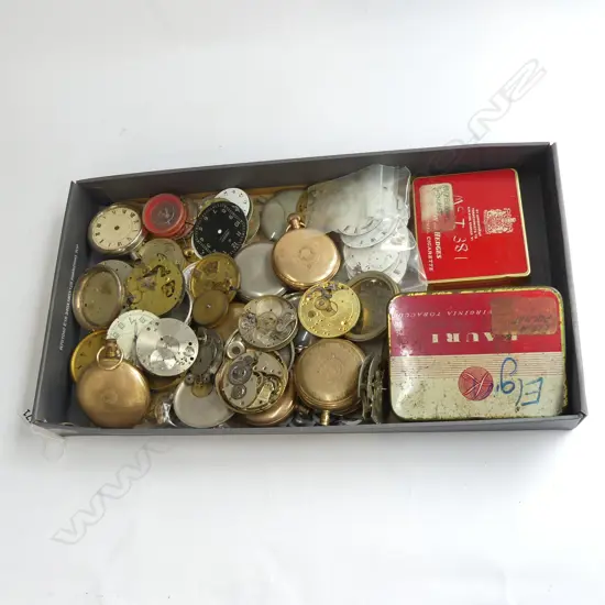 ANTIQUE POCKET WATCH PARTS; CASES, FACES, MOVEMENTS ETC