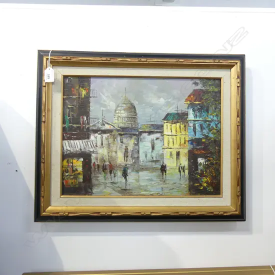 L. CANNING PARIS STREET SCENE OIL 290x395mm