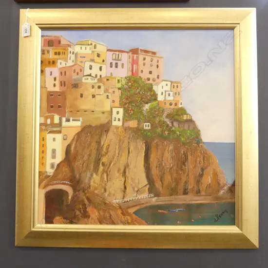 DAPHNE FEARY 'CINQUE TERRE' OIL 495x495mm