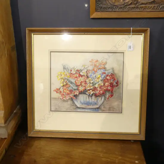 M. BURGE, STILL LIFE FLOWERS, WATERCOLOUR, SIGNED  250 X 300MM