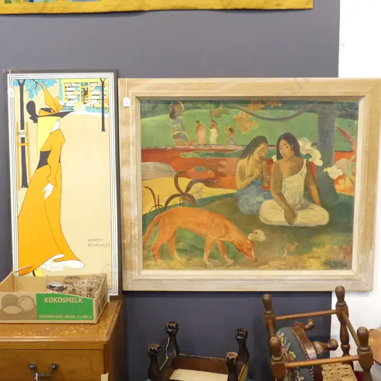 GAUGUIN 'AREAREA' LGE PRINT 690x840mm + AUBREY BEARDSLEY PRINT 880x415mm