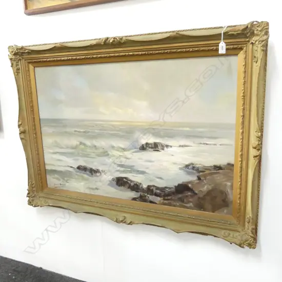 ERROL BOYLEY  (SOUTH AFRICA 1918-2007) SEASCAPE OIL ON BOARD, SIGNED 880 X 580MM 