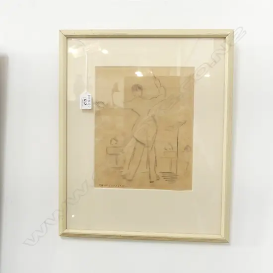 T. A. McCORMACK 'REHEARSAL' GRAPHITE & WASH ON PAPER 250x200mm