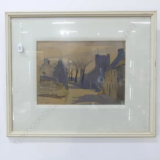 HAROLD BENNETT 'UNTITLED (VILLAGE SCENE) W/C 260x365mm