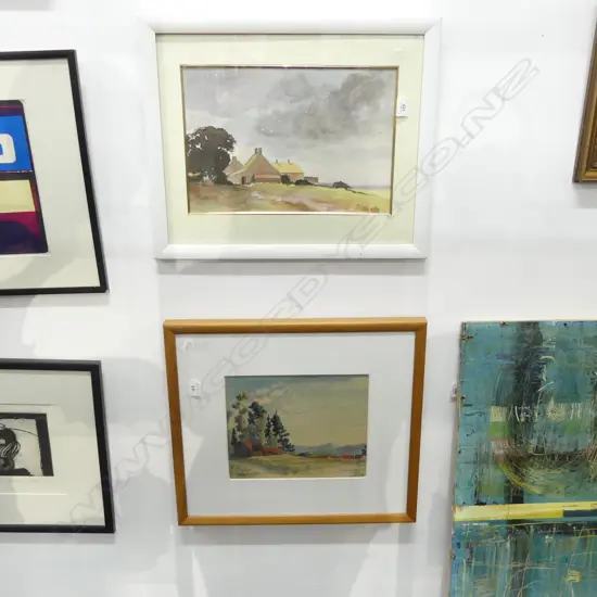 2 W/Cs; COLIN NICHOLLS 'OLD BARNS' 250x305mm, HARRY H. PATTLE 'UNTITLED (LANDSCAPE)' 270x390mm FRAME AF