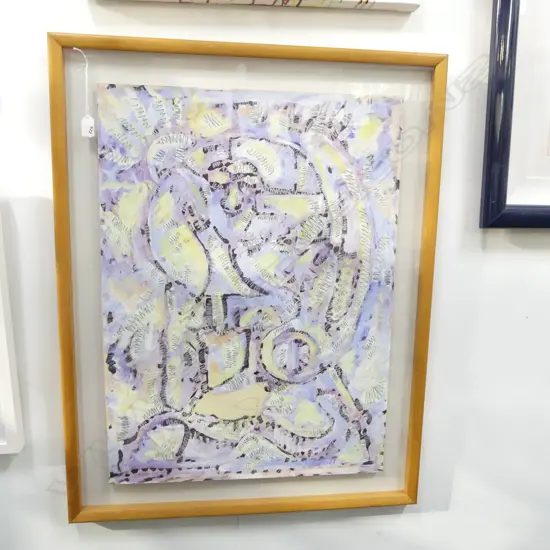 TOM MUTCH 'MEDITATION' MIXED MEDIA ABSTRACT SIGNED & DATED '81 760x555mm