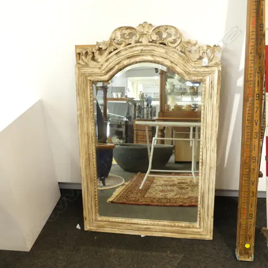 LG FRENCH DISTRESSED WOODEN FRAMED BEVELLED WALL MIRROR  1200 X 765MM