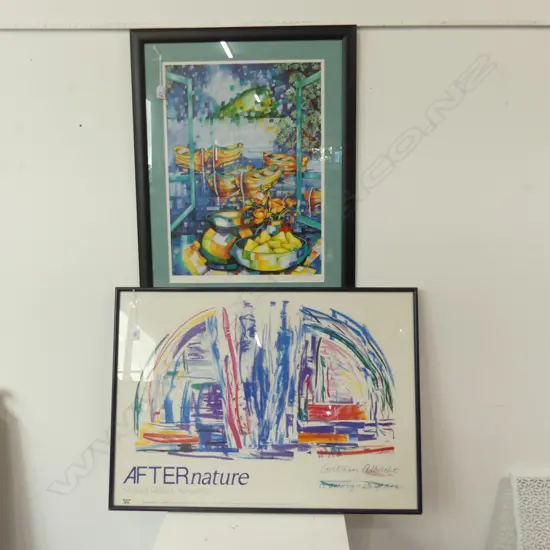 2 PRINTS; GRETCHEN ALBRECHT 'AFTERNATURE' 615x865mm + KATE JONES MADILL BOATS & STILL LIFE