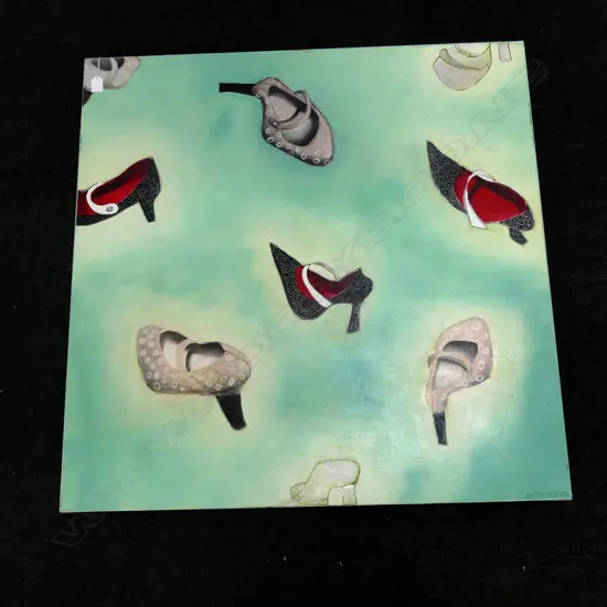 OIL PAINTING OF SHOES SIGNED NUTSFORD '05 915x915mm
