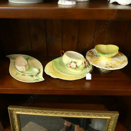 7 PCES CARLTON WARE + CLARICE CLIFF 'CELTIC HARVEST' FOOTED PLATE