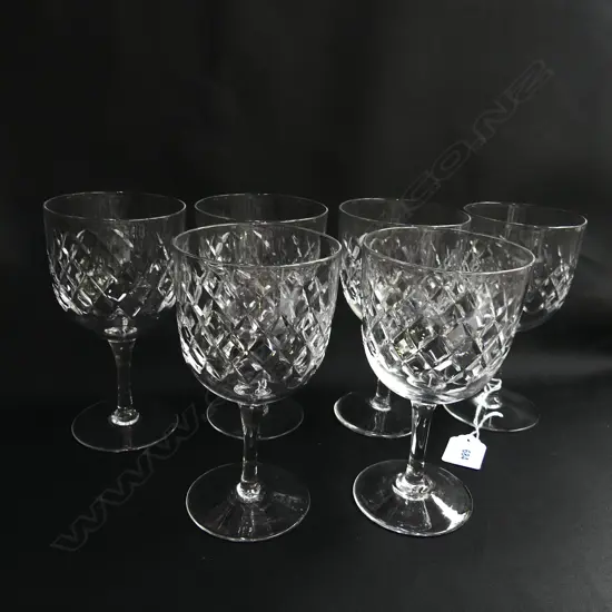 6 TUDOR CRYSTAL WINE GLASSES H.150mm