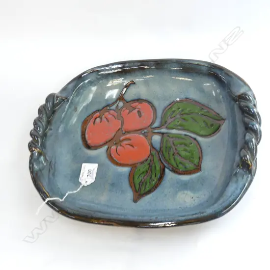E OLIVER STUDIO POTTERY OVOID FRUIT DISH Dia.340mm