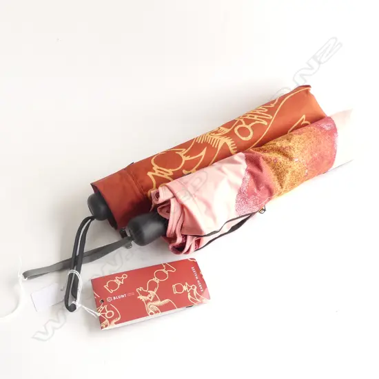 2 DESIGNER BLUNT METRO UMBRELLAS; KAREN WALKER & OTHER