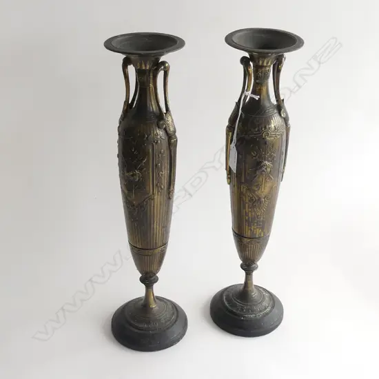 PR VINTAGE DECORATIVE COPPER CANDLESTICKS H. 425MM