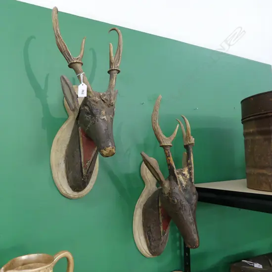 PR VINTAGE STYLE MIXED MEDIA STAG HEADS (AF) H.520mm
