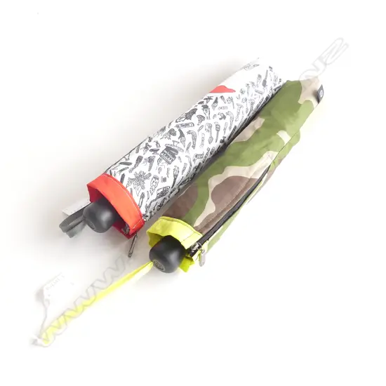 2 DESIGNER BLUNT METRO UMBRELLAS; CAMO & MICHEAL C. HSIUNG