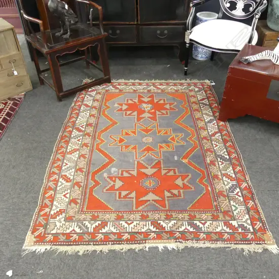 HAND KNOTTED ALL WOOL RUG (REPAIRS) 1740x1320mm