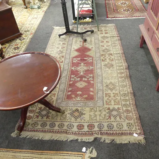 HAND KNOTTED WOOL PILE RUG 2100x1150mm AF WORN