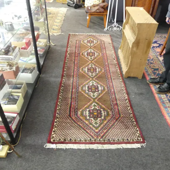 HAND KNOTTED WOOL PILE RUNNER 2400x815mm