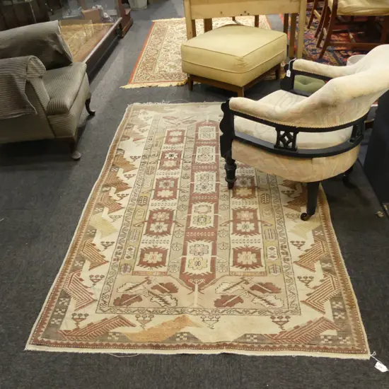 HAND KNOTTED RUG SHOWING WEAR 2000x1270mm